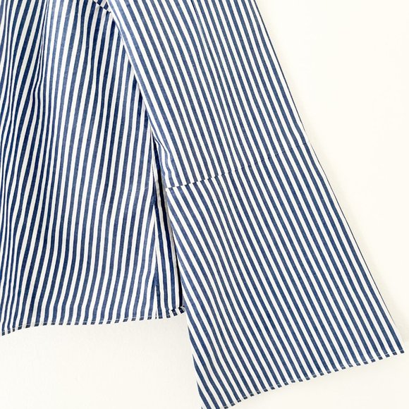 Madewell Pinstripe Flared Button Down Blouse Size S - Picture 7 of 10